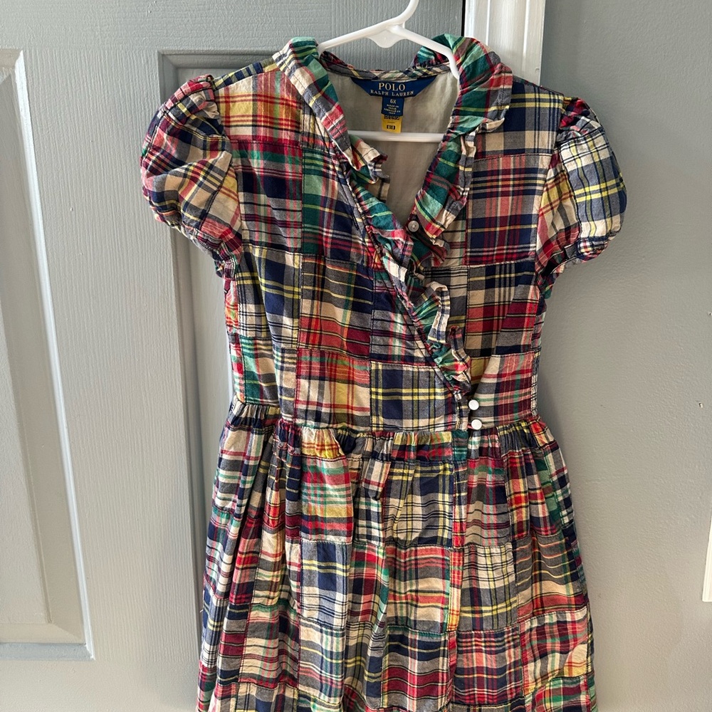 Polo by Ralph Lauren Girls Plaid Dress in Red, Green, Navy, Yellow
